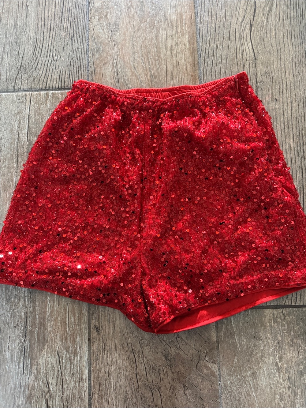 Red Sequin Women’s Shorts